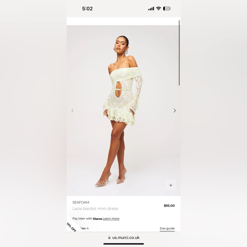 Off-Shoulder Lace Mini Dress MURCI